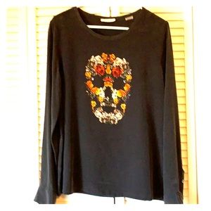 Equipment Femme Liam Skull Silk Top